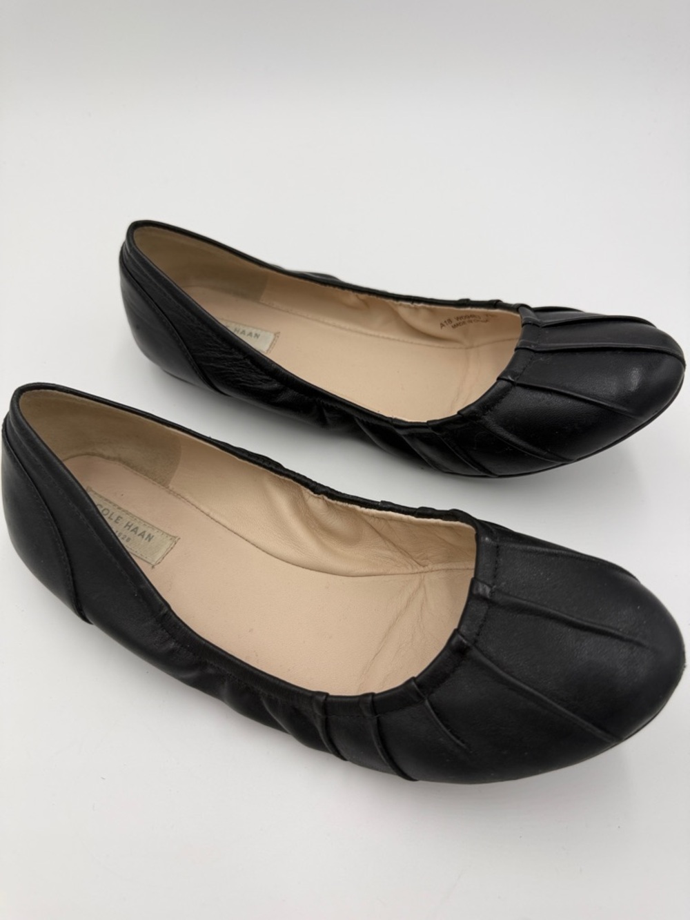 Cole Haan Black Quilted Leather Ballet Flats